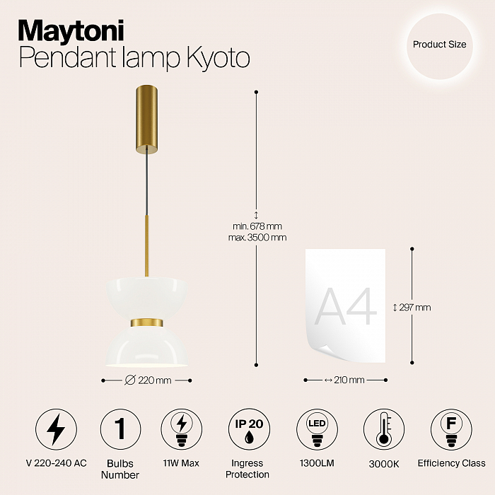 Светильник Maytoni MOD178PL-L11G3K